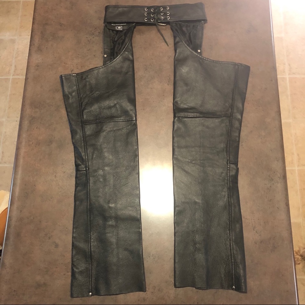 Montana black leather chaps
